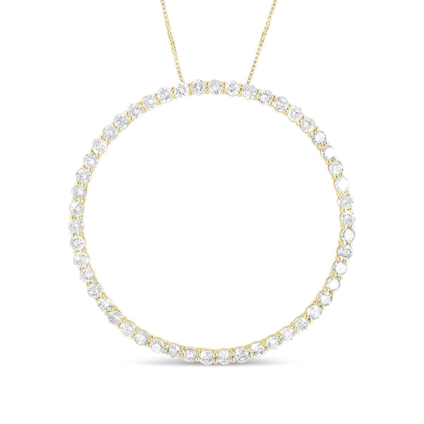 10K Yellow Gold Plated .925 Sterling Silver 4 Cttw Diamond Circle Hoop 18