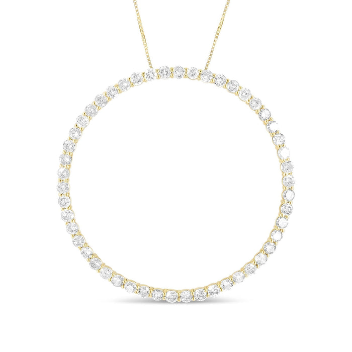 10K Yellow Gold Plated .925 Sterling Silver 4 Cttw Diamond Circle Hoop 18