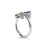 .925 Sterling Silver Black Onyx and Yellow Citrine Marquise and Diamond Accent Fleur De Lis Ring (H-I Color, SI1-SI2 Clarity)-3 thumbnail 4