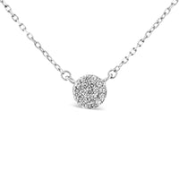 .925 Sterling Silver 1/2 Cttw Round Diamond Medallion Multi-Strand Tri Pendant 18