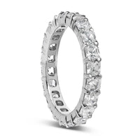 14K White Gold 2 1/3 Cttw Asscher Cut Lab Grown Diamond Eternity Band Ring (E-F Color, VS1-VS2 Clarity) - Ring Size 5.5