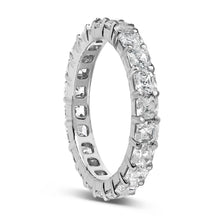 14K White Gold 2 1/3 Cttw Asscher Cut Lab Grown Diamond Eternity Band Ring (E-F Color, VS1-VS2 Clarity) - Ring Size 5.5-3
