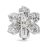 18K White Gold 2 3/4 Cttw Diamond and 12.5 MM Cultured Freshwater Pearl Floral Brooch Pin (G-H Color, VS1-VS2 Clarity)-3 thumbnail 4