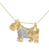 18K Yellow Gold1/3 Cttw Diamond Scottish Terrier Brooch Pin and Pendant with Satin Finish (G-H Color, VS2-SI1 Clarity) - NO CHAIN INCLUDED-3 thumbnail 4
