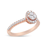 18K Rose Gold 1/2 Cttw Composite Marquise Composite Diamond Oval Shaped Halo Engagement Ring (F-G Color, VS1-VS2 Clarity)-3 thumbnail 4