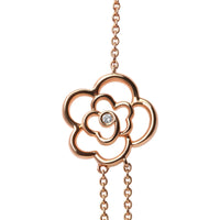 18K Rose Gold 1/2 Cttw Diamond and Freshwater Pearl Double Strand Station Necklace  (G-H Color, SI1-SI2 Clarity) - Adjustable up to 16