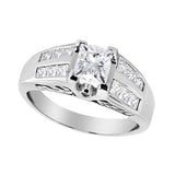 14K White Gold 1 1/4 Cttw Princess Cut Diamond Channel Set Engagement Ring (H-I Color, SI1-SI2 Clarity)-1 thumbnail 2