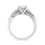 14K White Gold 1 1/4 Cttw Princess Cut Diamond Channel Set Engagement Ring (H-I Color, SI1-SI2 Clarity)-3 thumbnail 4