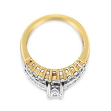 14K Yellow and White Gold 1 1/2 Cttw Round and Princess-Cut Diamond Band Ring (H-I Color, SI2-I Clarity)-3 thumbnail 4