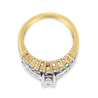 14K Yellow and White Gold 1 1/2 Cttw Round and Princess-Cut Diamond Band Ring (H-I Color, SI2-I Clarity)