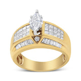 14K Yellow and White Gold 1 3/4 Cttw Round, Baguette, Princess and Pie-Cut Diamond Ring (H-I Color, SI1-SI2 Clarity)-1 thumbnail 2
