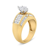 14K Yellow and White Gold 1 3/4 Cttw Round, Baguette, Princess and Pie-Cut Diamond Ring (H-I Color, SI1-SI2 Clarity)-3 thumbnail 4