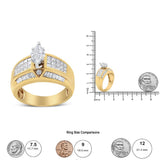 14K Yellow and White Gold 1 3/4 Cttw Round, Baguette, Princess and Pie-Cut Diamond Ring (H-I Color, SI1-SI2 Clarity)-4 thumbnail 5