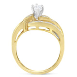 14KT Two-Toned Gold Marquise, Baguette and Round Cut Diamond Bypass Ring (1 cttw, H-I Color, SI1-SI2 Clarity) ()-1 thumbnail 2