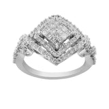 14KT White Gold Diamond Composite Ring (1 cttw, H-I Color, I1-I2 Clarity)-3 thumbnail 4