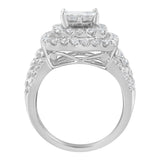 14KT White Gold Round and Princess Diamond Ring (2 1/4 cttw, H-I Color, SI1-SI2 Clarity)-1 thumbnail 2
