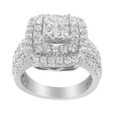 14KT White Gold Round and Princess Diamond Ring (2 1/4 cttw, H-I Color, SI1-SI2 Clarity)-3 thumbnail 4