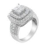 14KT White Gold Round and Princess Diamond Ring (2 1/4 cttw, H-I Color, SI1-SI2 Clarity)-4 thumbnail 5