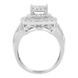 14KT White Gold Diamond Cocktail Ring (1 1/2 cttw, H-I Color, SI2-I1 Clarity)-1 thumbnail 2