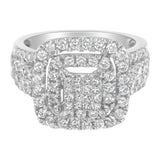 14KT White Gold Diamond Cocktail Ring (1 1/2 cttw, H-I Color, SI2-I1 Clarity)-4 thumbnail 5