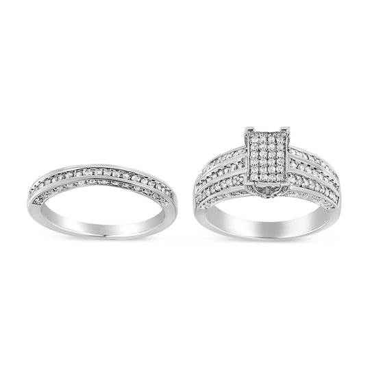 925 sterling silver ring with round diamond composite in prong setting