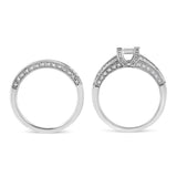 .925 Sterling Silver 3/4 Cttw Prong Set Round Diamond Composite Engagement Ring and Band Set (I-J Color, I3 Clarity)-4 thumbnail 5
