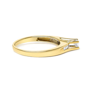 14K Yellow Gold 1/4 Cttw Princess Cut Diamond Engagement Ring-1