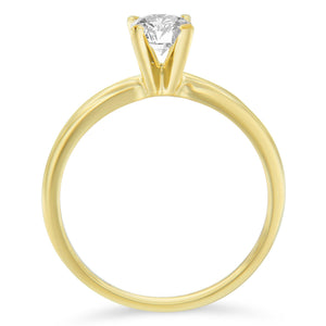 GIA Certified 14k Gold 1/2 Cttw Diamond Solitaire Engagement Ring (H Color, SI1 Clarity)-1