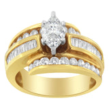 14KT Two-Toned Diamond Cocktail Ring (1 1/3 cttw, H-I Color, SI1-SI2 Clarity)-1 thumbnail 2