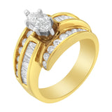 14KT Two-Toned Diamond Cocktail Ring (1 1/3 cttw, H-I Color, SI1-SI2 Clarity)-3 thumbnail 4