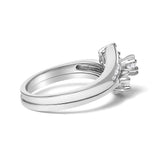 14K White Gold 3/8 Cttw Diamond Swirl Engagement Bridal Ring Set-1 thumbnail 2