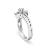 14K White Gold 3/8 Cttw Diamond Swirl Engagement Bridal Ring Set-4 thumbnail 5