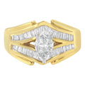 14K two-tone gold cocktail ring with round diamonds, 1 ct total weight