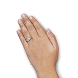 .925 Sterling Silver 1/3 Cttw Diamond 7 Stone Cluster and Halo Engagement Ring and Wedding Band Set (I-J Color, I1-I2 Clarity)-2 thumbnail 3