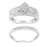 .925 Sterling Silver 1/2 Cttw Round and Baguette-Cut Diamond Engagement Bridal Set (I-J Color, I1-I2 Clarity)-0 thumbnail 1