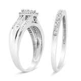.925 Sterling Silver 1/2 Cttw Round and Baguette-Cut Diamond Engagement Bridal Set (I-J Color, I1-I2 Clarity)-3 thumbnail 4