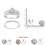 .925 Sterling Silver 1/2 Cttw Round and Baguette-Cut Diamond Engagement Bridal Set (I-J Color, I1-I2 Clarity)-4 thumbnail 5