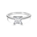 14K white gold ring with 1 princess diamond solitaire stone