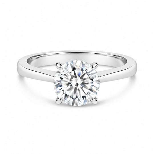 IGI Certified 14K White Gold 2.0 Cttw Round Lab Grown Diamond Solitaire Engagement Ring-0