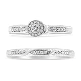 .925 Sterling Silver Diamond Accent Frame Twist Shank Bridal Set Ring and Band (I-J Color, I3 Clarity)-1 thumbnail 2