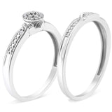 .925 Sterling Silver Diamond Accent Frame Twist Shank Bridal Set Ring and Band (I-J Color, I3 Clarity)-3 thumbnail 4