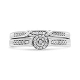 .925 Sterling Silver Diamond Accent Frame Twist Shank Bridal Set Ring and Band (I-J Color, I3 Clarity)-4 thumbnail 5