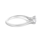 14K White Gold 7/8 Cttw Lab Grown Diamond Solitaire Cathedral Style Engagement Ring (F-G Color, VS1-VS2 Clarity)-1 thumbnail 2