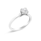 14K White Gold 7/8 Cttw Lab Grown Diamond Solitaire Cathedral Style Engagement Ring (F-G Color, VS1-VS2 Clarity)-3 thumbnail 4
