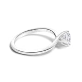 14K White Gold 4/5 Cttw Round Lab Grown Diamond Bypass Solitaire Engagement Ring (F-G Color, VS1-VS2 Clarity)-1 thumbnail 2