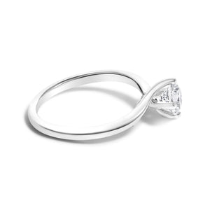 14K White Gold 4/5 Cttw Round Lab Grown Diamond Bypass Solitaire Engagement Ring (F-G Color, VS1-VS2 Clarity)-1