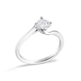 14K White Gold 4/5 Cttw Round Lab Grown Diamond Bypass Solitaire Engagement Ring (F-G Color, VS1-VS2 Clarity)-3 thumbnail 4