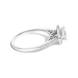 14K White Gold 1.00 Cttw Lab-Grown Diamond Oval Shaped Halo Engagement Ring (F-G Color, VS1-VS2 Clarity)-1 thumbnail 2