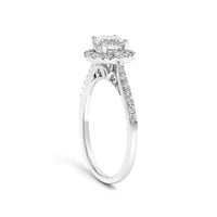 14K White Gold 1.00 Cttw Lab-Grown Diamond Oval Shaped Halo Engagement Ring (F-G Color, VS1-VS2 Clarity)