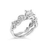 14K White Gold Lab Grown Diamond 1.0 Cttw Vintage Style Engagement Ring and Band Set-3 thumbnail 4